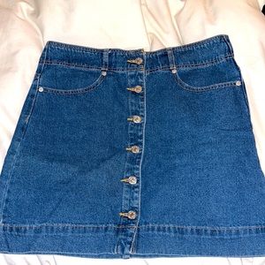 Forever21 Blue Button Up Jean skirt